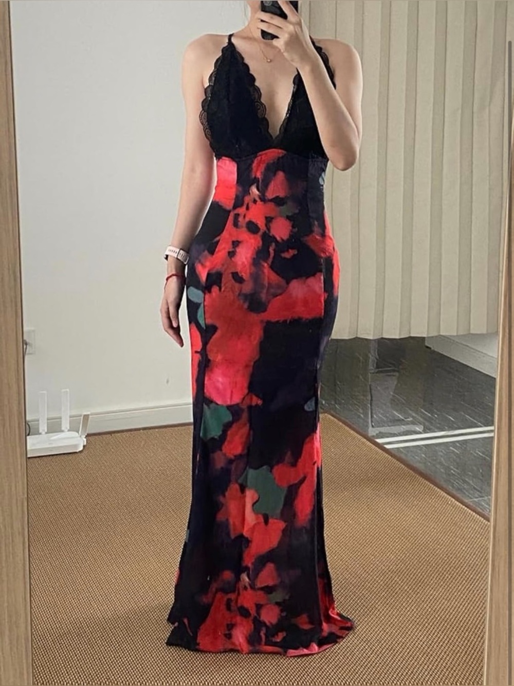 New XPONNI Y2K Backless Dress Sheer Lace
